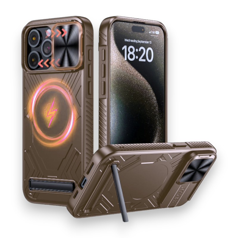 Ovitek MagSafe "Stand" za iPhone 15 Pro Max – Infostyle – Svetlo rjava / PC