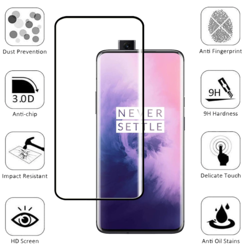 Zaščitno steklo "Black" za OnePlus 7 Pro/ 7T Pro (2 kosa) – Infostyle