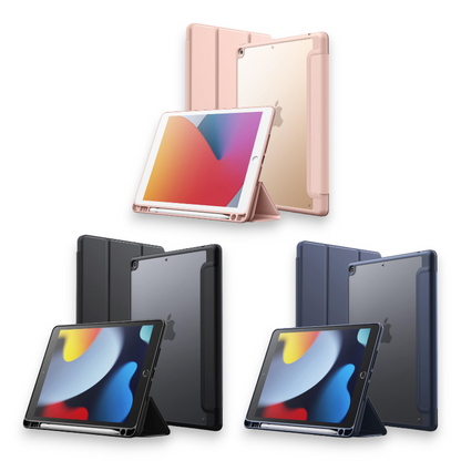 Preklopna torbica "Matte Transparent" za tablični računalnik Apple iPad 9/8/7 10.2" (2021/2020/2019) – JETech – Črna / P