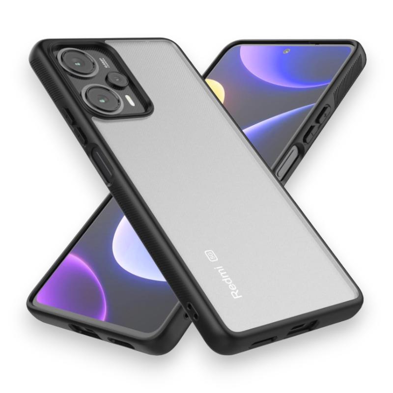 Ovitek "Foluu Hard" za Xiaomi Poco F5/Redmi Note 12 Turbo – Črna / PC + TPU silikon