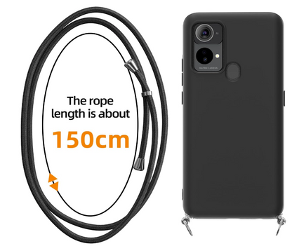 Komplet 2x zaščitno steklo + silikonski ovitek z vrvico za Oukitel C33 – Infostyle