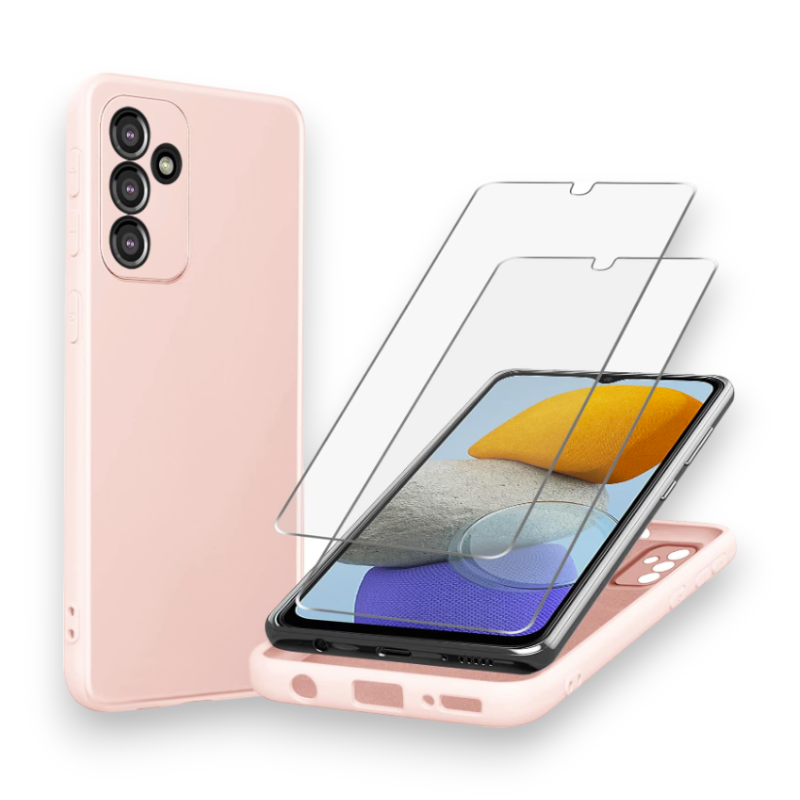 Komplet silikonski ovitek + 2 zaščitni stekli za Samsung Galaxy M23 5G / M13 4G – Infostyle – Svetlo roza