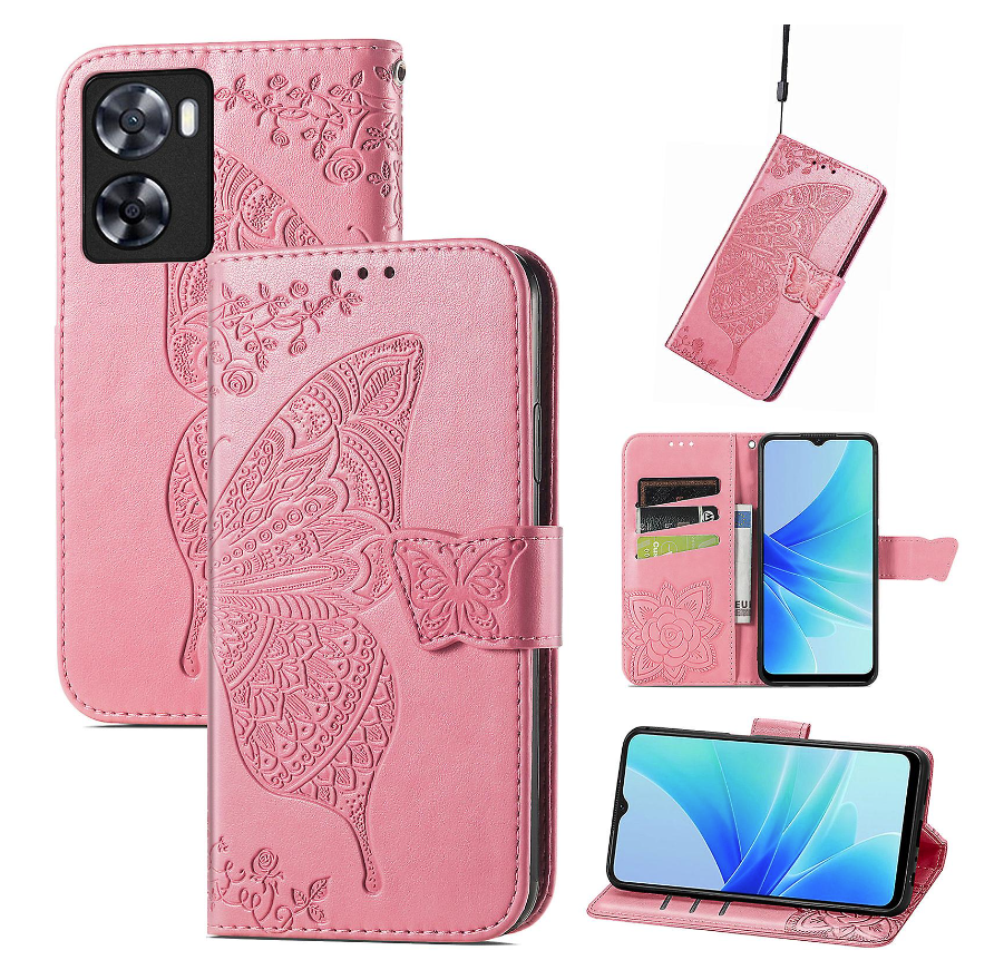 Preklopna torbica "Pink Butterfly" za Oppo A57 4G – Infostyle