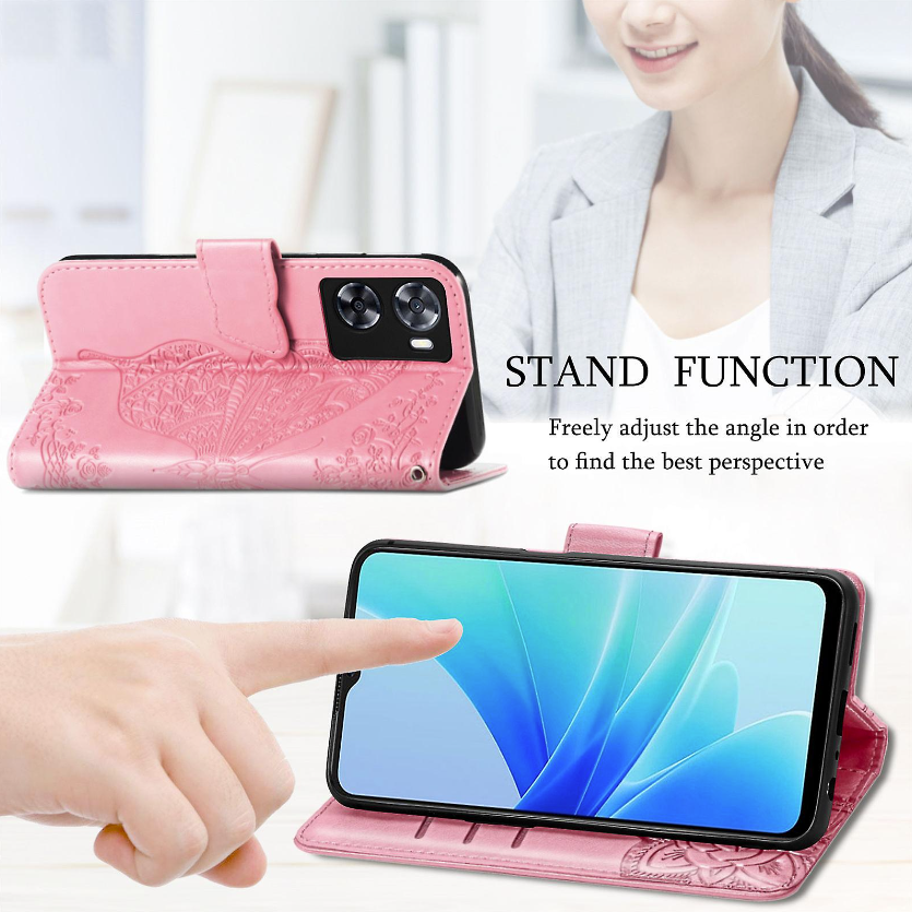 Preklopna torbica "Pink Butterfly" za Oppo A57 4G – Infostyle