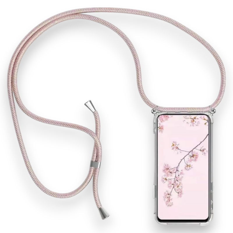 Silikonski ovitek z vrvico "pink" za iPhone X/XS – Infostyle – Svetlo roza / TPU silikon