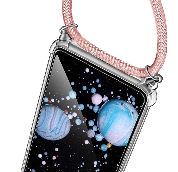 Silikonski ovitek z vrvico "pink" za iPhone X/XS – Infostyle