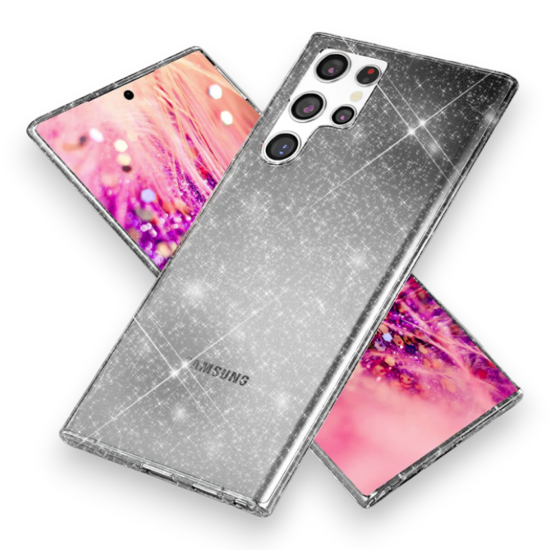 Ovitek "Glittering Nalia" za Samsugn Galaxy S24 Ultra – Črna / TPU silikon