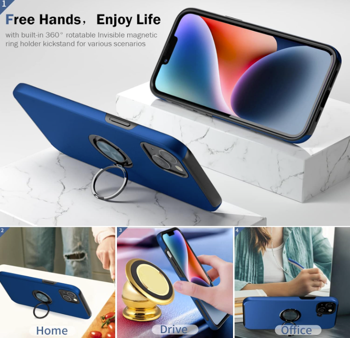 Komplet silikonski ovitek z držalom + 2 zaščitni stekli za iPhone 14 Plus – Infostyle