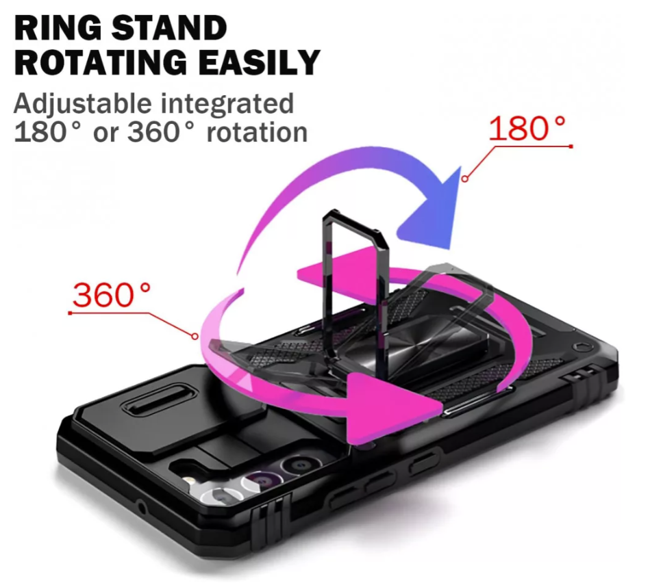 Komplet silikonski ovitek z držalom + 2 zaščitni stekli za Samsung Galaxy S22 5G – Infostyle