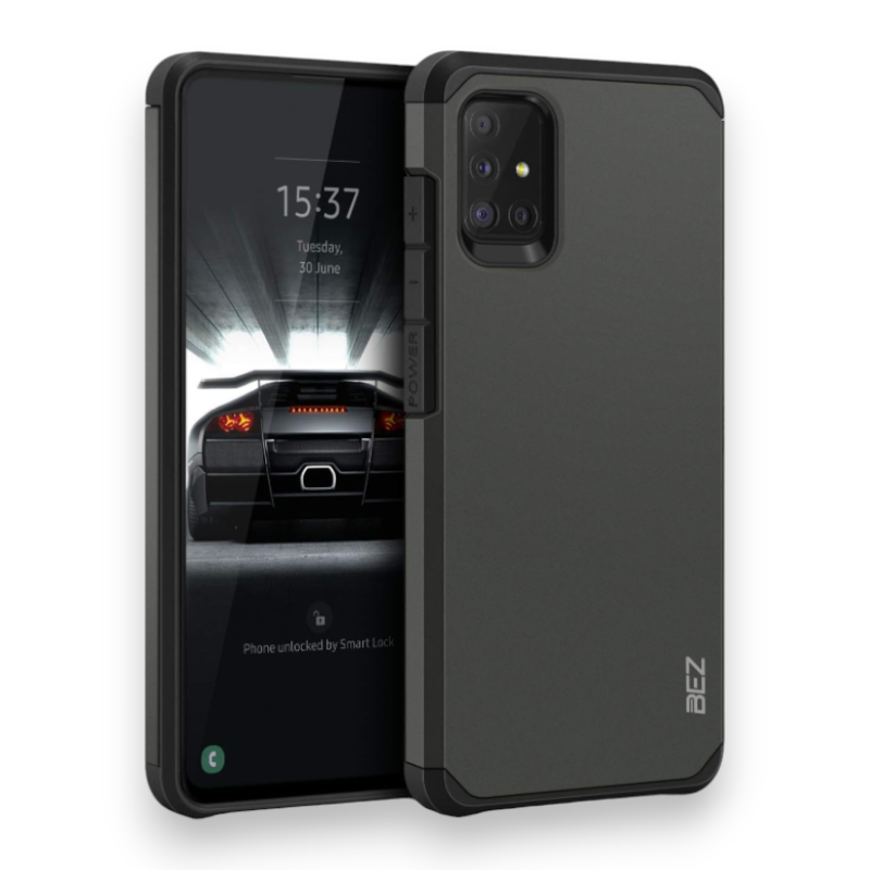 Silikonski ovitek "BEZ Robust" za Samsung Galaxy A51 – Črna / PC + TPU silikon