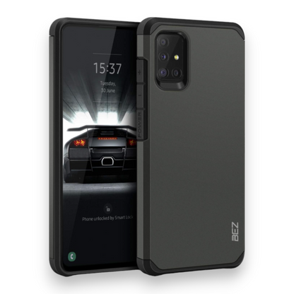 Silikonski ovitek "BEZ Robust" za Samsung Galaxy A51 – Črna / PC + TPU silikon