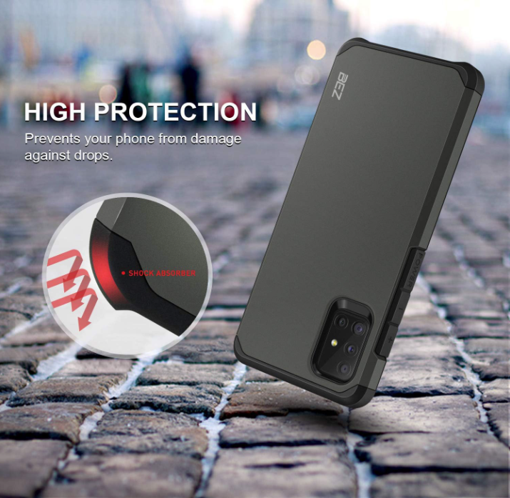 Silikonski ovitek "BEZ Robust" za Samsung Galaxy A51 – Temno modra / PC + TPU silikon