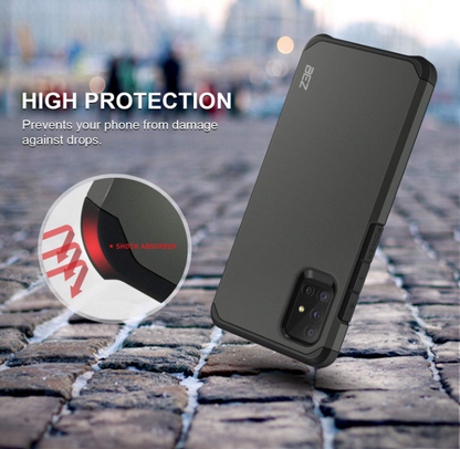 Silikonski ovitek "BEZ Robust" za Samsung Galaxy A51 – Temno modra / PC + TPU silikon
