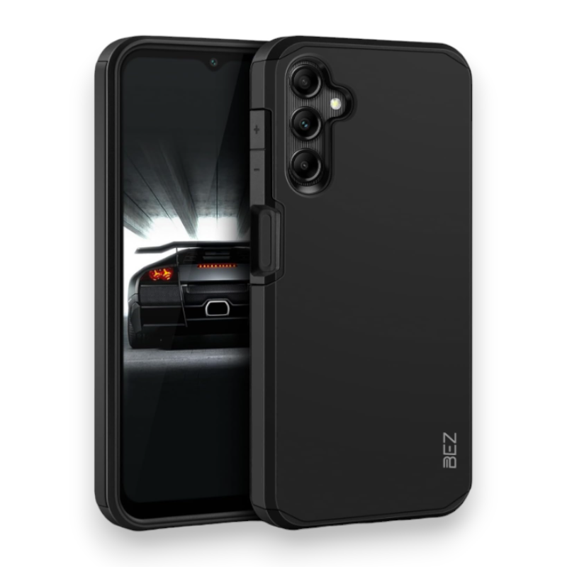 Silikonski ovitek "BEZ Robust" za Samsung Galaxy A14 – Črna / PC + TPU silikon