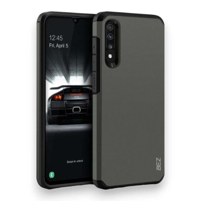 Silikonski ovitek "BEZ Robust" za Samsung Galaxy A70 – Siva / PC + TPU silikon