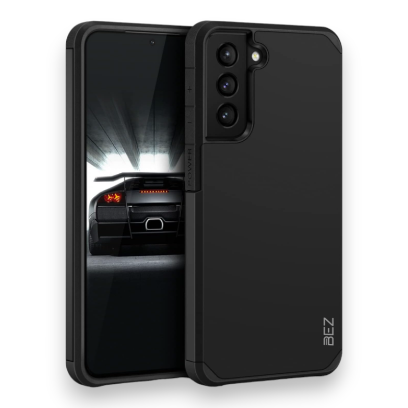 Silikonski ovitek "BEZ Robust" za Samsung Galaxy S21 – Črna / PC + TPU silikon