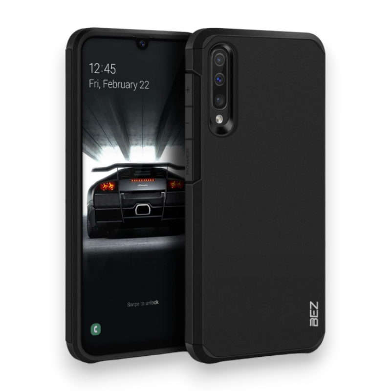 Silikonski ovitek "BEZ Robust" za Samsung Galaxy A50 – Črna / PC + TPU silikon