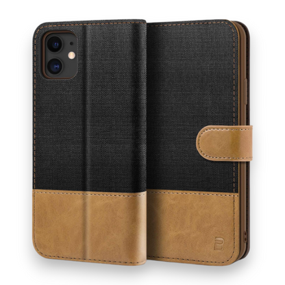 Preklopna torbica "BEZ Magnetic Strap" za iPhone 11 – Črna / Umetno usnje + TPU silikon