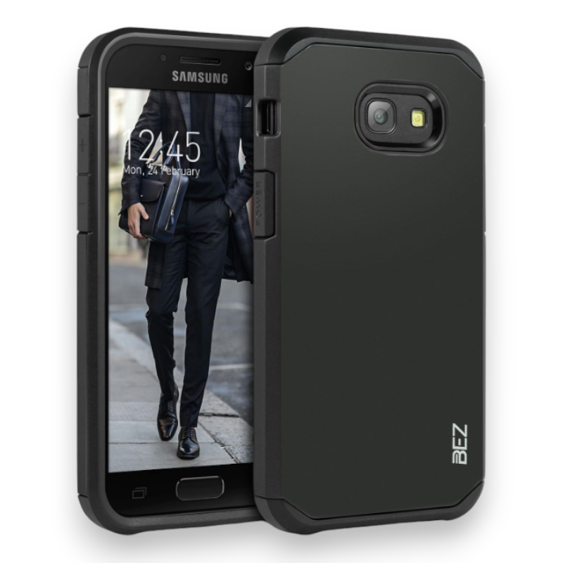 Silikonski ovitek "BEZ Robust" za Samsung Galaxy A5 2017 – Črna / PC + TPU silikon