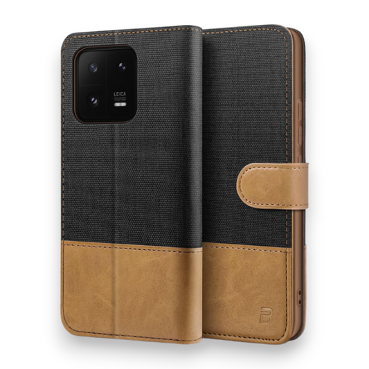 Preklopna torbica "BEZ Magnetic Strap" za Xiaomi Mi 13 – Črna / Umetno usnje + TPU silikon