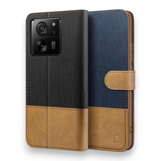 Preklopna torbica "BEZ Magnetic Strap" za Xiaomi Mi 13T – Črna / Umetno usnje + TPU silikon