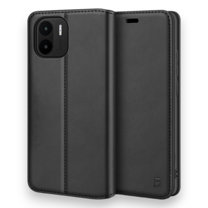 Preklopna torbica "BEZ Protective Flip" za Xiaomi Redmi A2 – Črna / Umetno usnje + TPU silikon