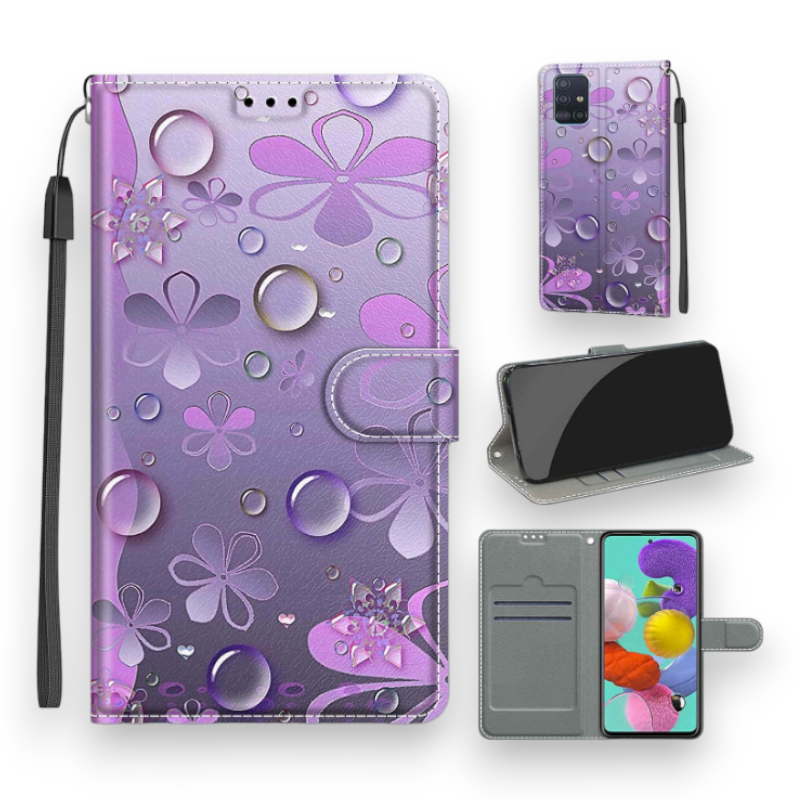 Preklopna torbica "Purple Flower" za Samsung Galaxy A51 – Infostyle