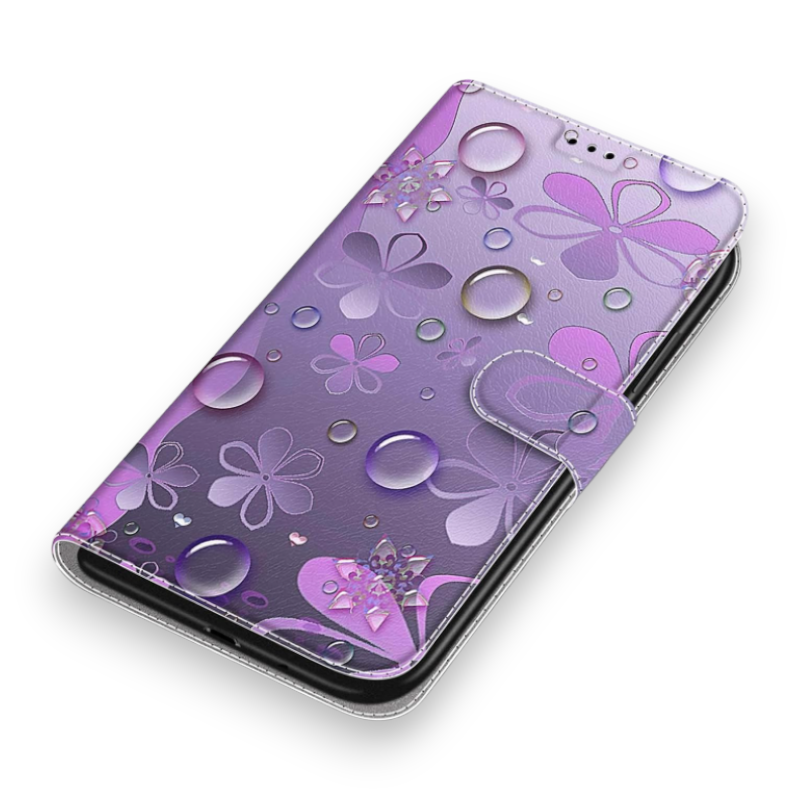 Preklopna torbica "Purple Flower" za Samsung Galaxy A51 – Infostyle – Vijolična / Umetno usnje + TPU silikon