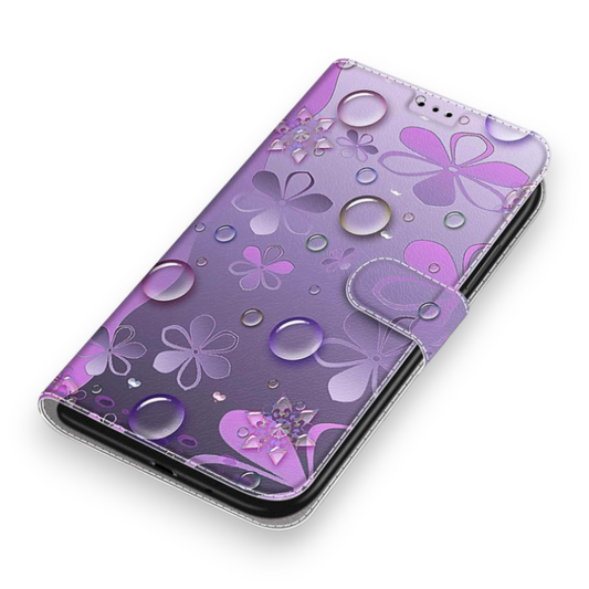 Preklopna torbica "Purple Flower" za Samsung Galaxy A51 – Infostyle – Vijolična / Umetno usnje + TPU silikon