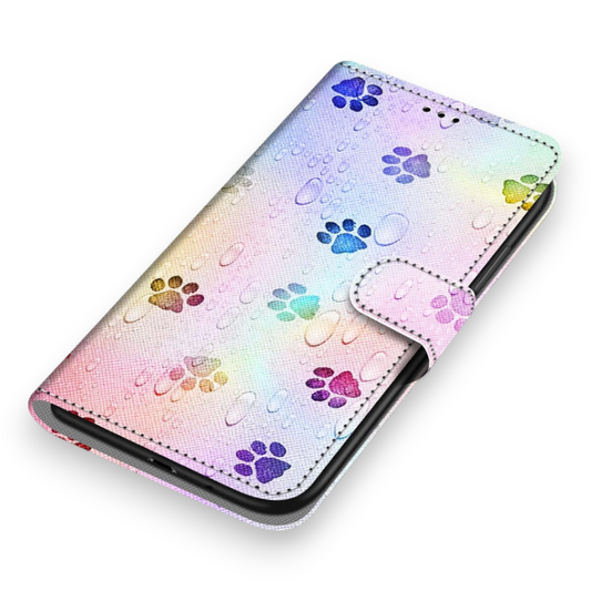 Preklopna torbica "Paws" za Samsung Galaxy S8 – Infostyle – Svetlo roza / Umetno usnje + TPU silikon