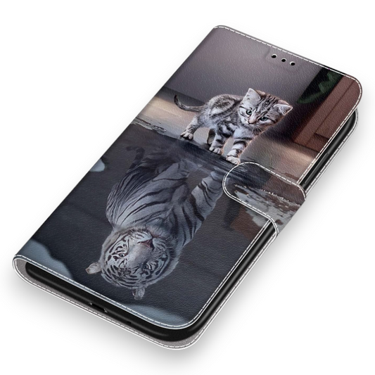 Preklopna torbica "Tiger" - Motorola Moto G13/G23/G53 – Infostyle – Siva / Umetno usnje + TPU silikon
