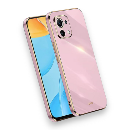 Silikonski ovitek "Gold Edging" za Xiaomi Mi 11 Lite – Infostyle – Roza / TPU silikon