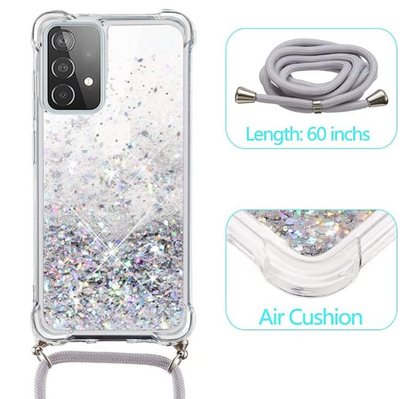 Silikonski ovitek z vrvico "CaseLover Glitter" za Samsung Galaxy A13 4G – Infostyle