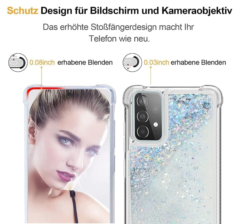Silikonski ovitek z vrvico "CaseLover Glitter" za Samsung Galaxy A13 4G – Infostyle