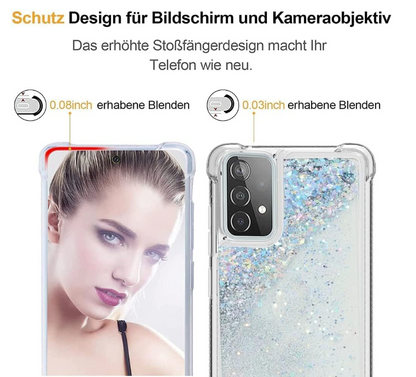 Silikonski ovitek z vrvico "CaseLover Glitter" za Samsung Galaxy A13 4G – Infostyle