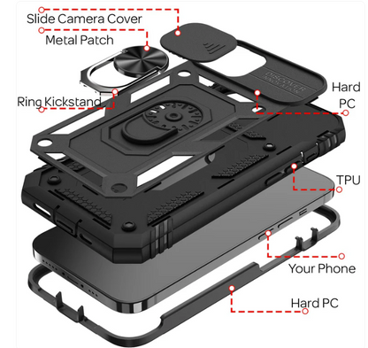 Ovitek "Nalia Armor Ring Camera protect" za iPhone 13/14