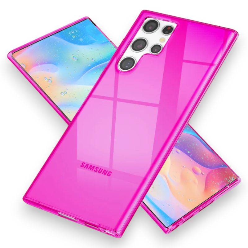 Ovitek "Neon Translucent Nalia" za Samsung Galaxy S22 Ultra – Živo roza / TPU silikon