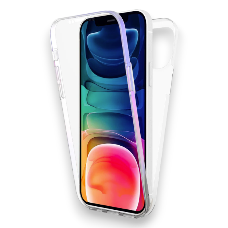 Ovitek "Nalia 360°" za iPhone 13 – Prozorna / PC + TPU silikon