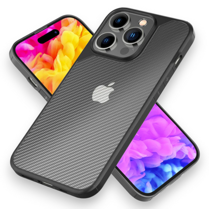 Ovitek "Semi-Transparent Carbon Nalia" za iPhone 14 Pro – Črna / PC + TPU silikon