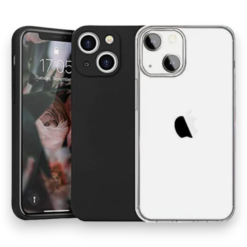 Komplet 2x silikonski ovitek "YuShangDigital Soft" za iPhone 14 – Infostyle – Črna / TPU silikon