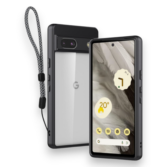 Ovitek z držalom "Foluu Lanyard" za Google Pixel 7a 2023 – Črna / PC + TPU silikon