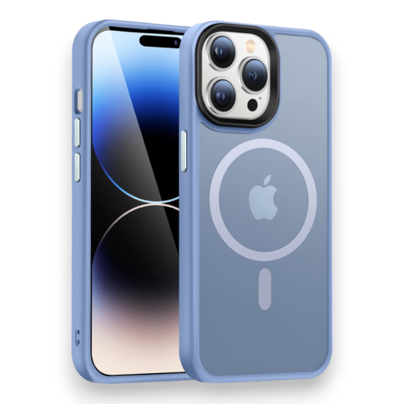 Ovitek "HuwaiH MagSafe Translucent" za iPhone 14 Pro – Infostyle – Modra / PC + TPU silikon