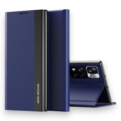 Preklopna torbica "View" za Xiaomi Redmi Note 11 Pro 4G/5G – Infostyle – Modra / Umetno usnje + PC