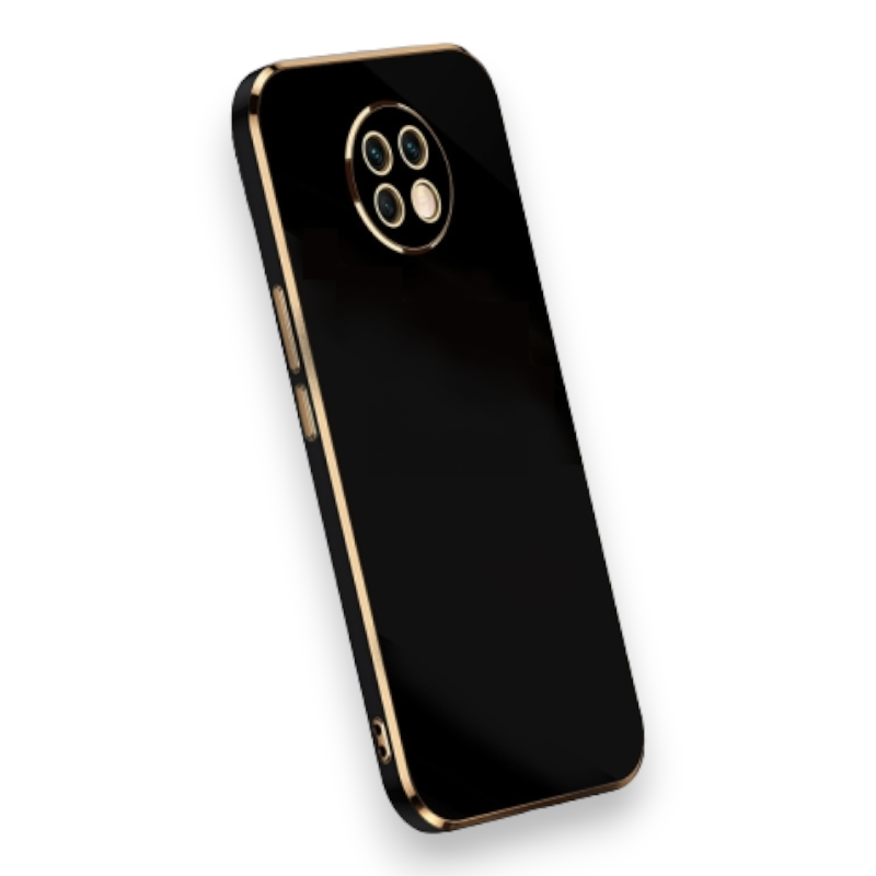 Silikonski ovitek "Gold Edging" za Xiaomi Redmi Note 9 5G – Infostyle – Črna / TPU silikon