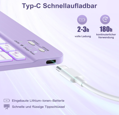 Preklopna torbica s tipkovnico za tablični računalnik Apple iPad Air 4 2020 /5 2022/6 2024 10.9" – Vobafe – Svetlo roza 