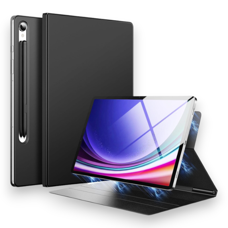 Preklopna torbica "TiMOVO Magnetic" za tablični računalnik Samsung Galaxy Tab S9 2023 – Črna / Umetno usnje + PC