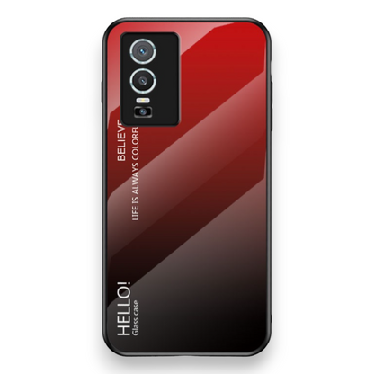 Ovitek "Unique Gradient" za Vivo Y76 5G – JIAFEI – Rdeča / PC + TPU silikon