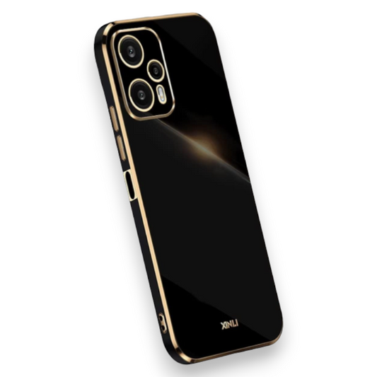 Silikonski ovitek "Gold Edging" za Xiaomi Poco F5 – Infostyle – Črna / TPU silikon