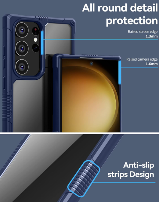 Ovitek "Quikbee Airbag" za Samsung Galaxy S23 Ultra – Črna / PC + TPU silikon