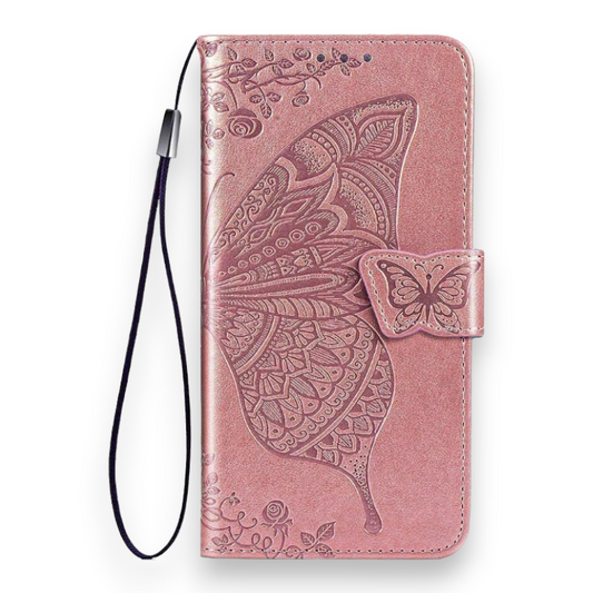 Preklopna torbica "Pink Butterfly" za Sony Xperia 10 III – Infostyle – Svetlo roza / Umetno usnje + TPU silikon